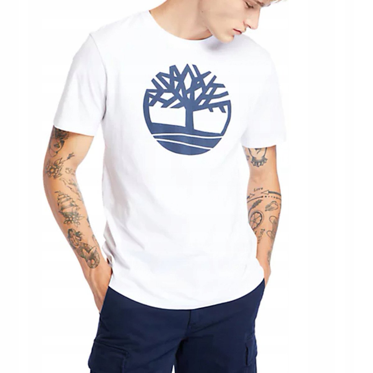 REMERA TIMBERLAND LOGO WHT
